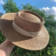【OT SHOP】帽子 草帽 編織帽 遮陽帽 海灘帽 C2142(海邊遮陽 防曬 白色緞帶 帽圍可調 帽子)