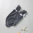 【橘魔法】荷葉邊格子連身泳衣+泳帽(泳裝 女童 兒童 連身泳裝 連身泳衣)