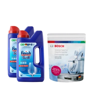 【BOSCH 博世】洗碗機清潔劑簡化套餐(洗碗粉2罐+軟化鹽1包)