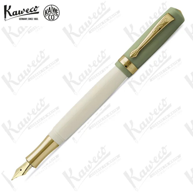 【KAWECO】STUDENT系列 綠蓋白桿 鋼筆(60s Swing 搖擺風格)
