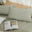 【絲薇諾】MIT精梳純棉 格紋 二件式 枕套床包組 越格子-卡其(單人加大)