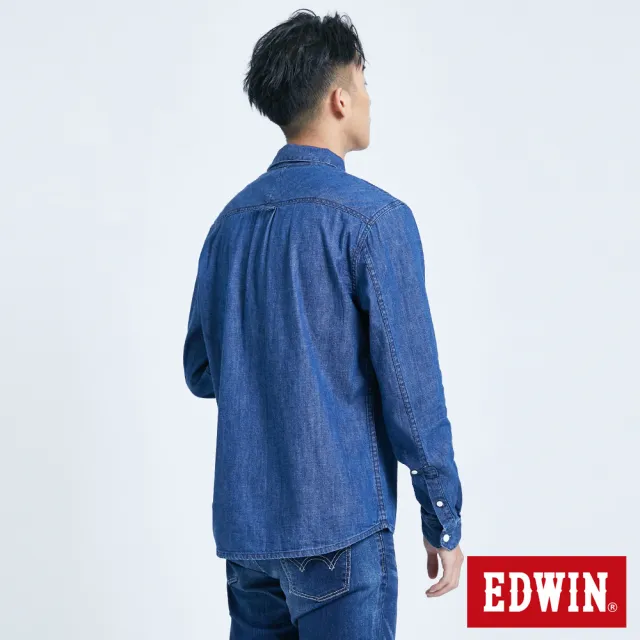 【EDWIN】男裝 EFS 貼袋式牛仔襯衫(原藍磨)