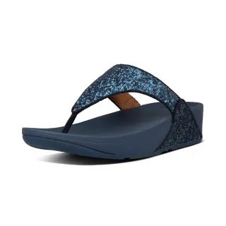 【FitFlop】LULU TOE-THONGS 經典亮片夾腳涼鞋-女(午夜藍)