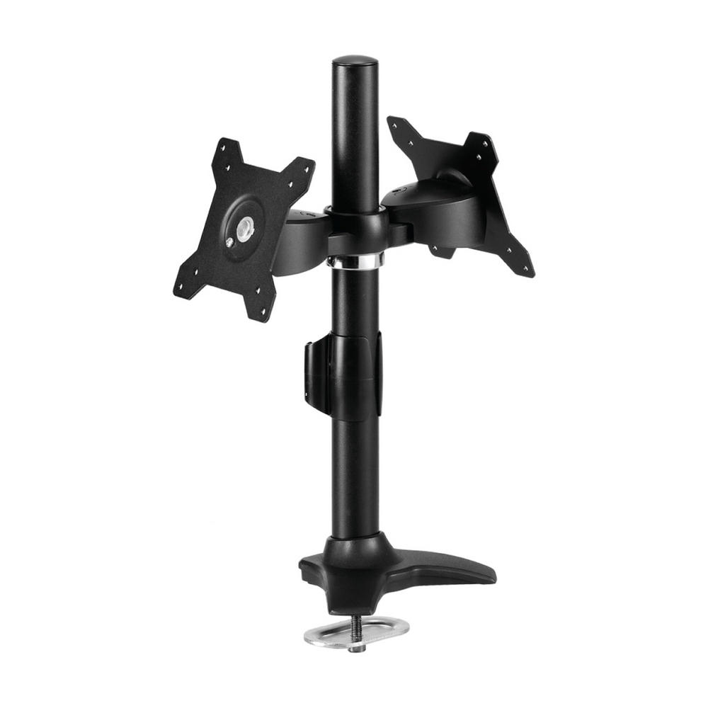 【HE Mountor】HE 鋁合金前後雙顯示器穿桌型支架-適用32吋以下LED/LCD(H022Ti)