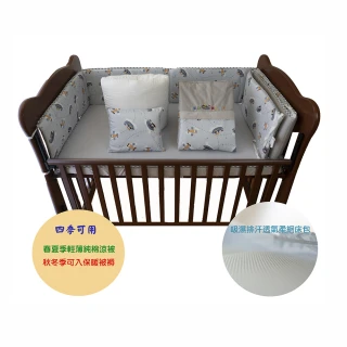 【C.D.BABY】嬰兒寢具四季被組飛機灰 M(嬰兒寢具 嬰兒棉被 嬰兒床護圍 嬰兒床床罩 嬰兒枕)