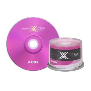 【RITEK錸德】52x CD-R白金片 X版/50片布丁裝