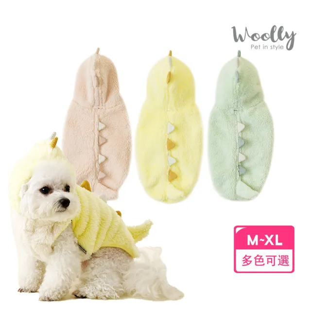 【WOOLLY】萌獸刷毛背心恐龍裝(韓系狗狗衣服/狗狗背心)