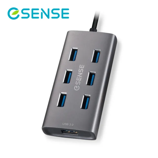 【ESENSE 逸盛】ESENSE 737PA 7合1 USB3.0HUB集線器(可擴充5V/2A供電)