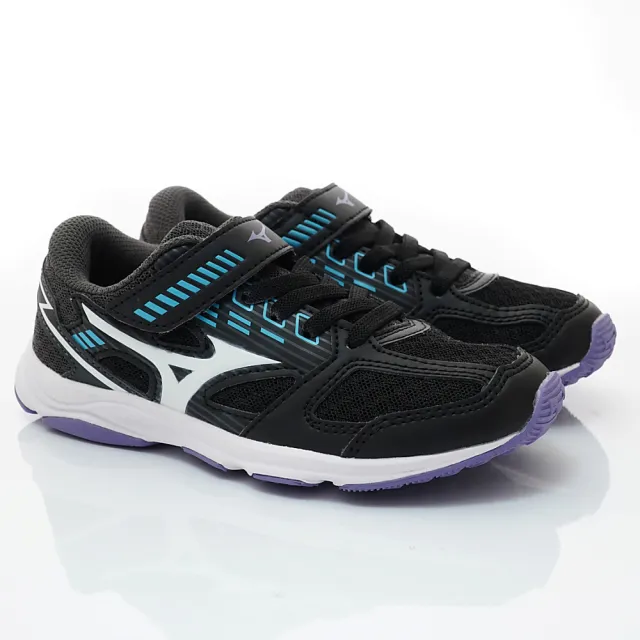 【MIZUNO 美津濃】休閒慢跑鞋(K1GA224071黑紫-18-23cm)