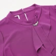 【ILEY 伊蕾】領巾荷葉厚雪紡上衣(深紫色；M-2L；1233211102)