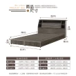 【IHouse】群馬 和風收納房間4件組 床頭箱+床墊+床底+邊櫃 雙大6尺