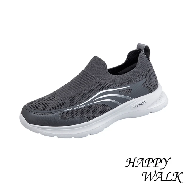 HAPPY WALK 網面休閒鞋/透氣網面飛織流線設計套腳式