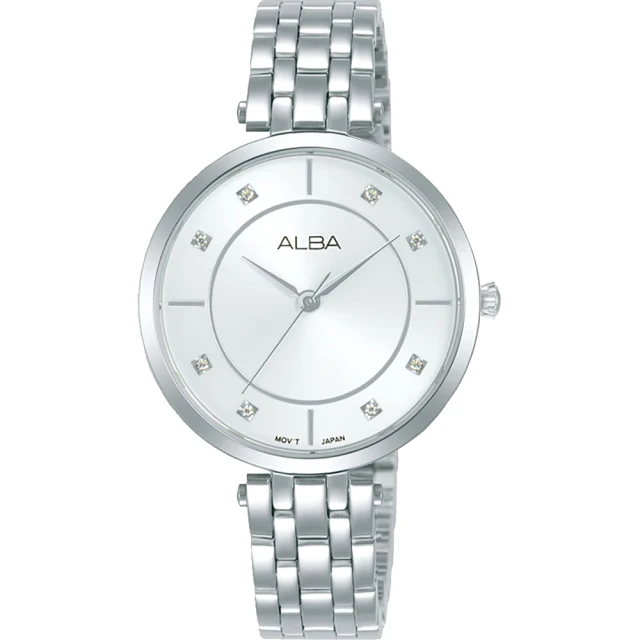 ALBAALBA 雅柏官方授權A1 時尚晶鑽女腕錶-銀-32mm(ARX087X1)