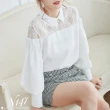 【N147】領口蕾絲鏤空輕透膚設計師雪紡上衣《607》(韓國女裝)