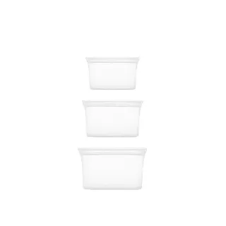 【ZipTop】美國白金矽膠袋-碗型三件組(雲朵白)