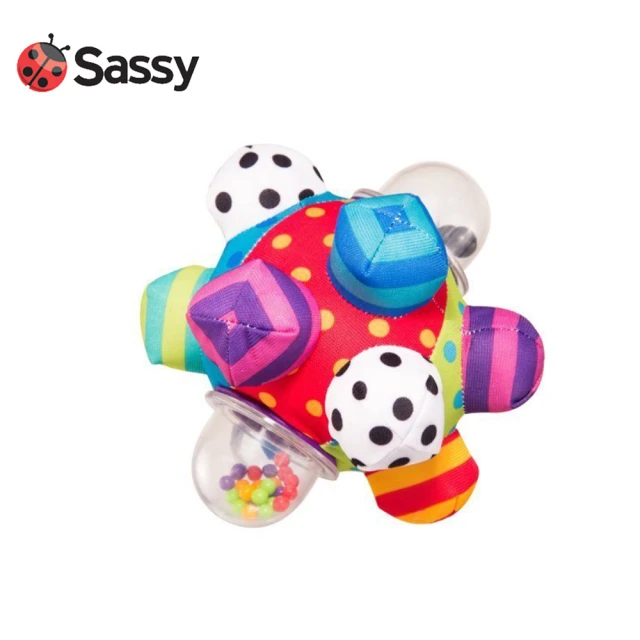 【美國 Sassy】炸彈球/ 手抓立體搖鈴布球