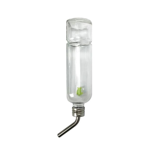【金德恩】美國製造 LIXIT 寵物鋼管雙珠玻璃飲水瓶 360cc(附彈簧掛繩 寵物飲水瓶)