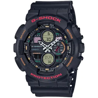【CASIO 卡西歐】G-SHOCK 復古音響風格雙顯手錶(GA-140-1A4)