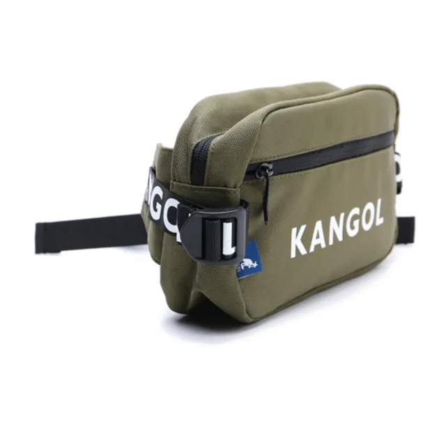 【KANGOL】雙11 腰包 斜背包 側背 黑 黃 綠 三色 可調式 多功能(60253012-)