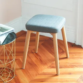 【MAMORU】復古風布藝方型木紋椅凳(化妝椅/餐椅/靠腳凳/換鞋椅/置腳凳)