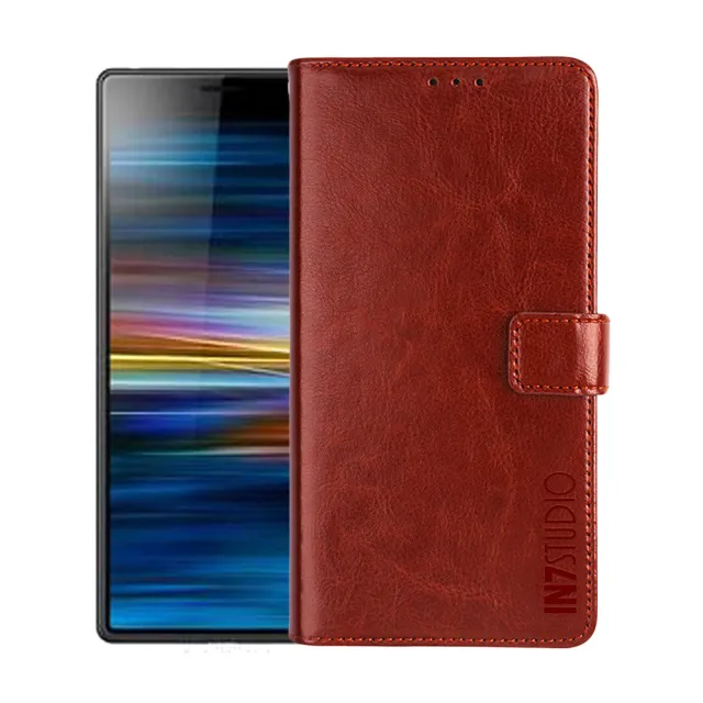 【IN7】SONY Xperia 10 ll 6吋 磁扣側掀瘋馬紋PU皮套
