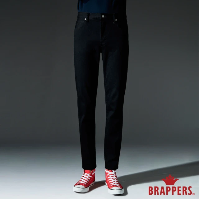 【BRAPPERS】男款 HM-中腰系列-酷黑彈性直筒褲(黑)