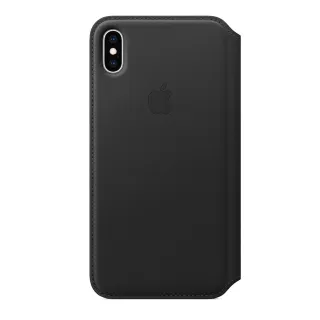 【Apple 蘋果】原廠 iPhone Xs Max Leather Folio 皮革雙面夾 黑(台灣公司貨)