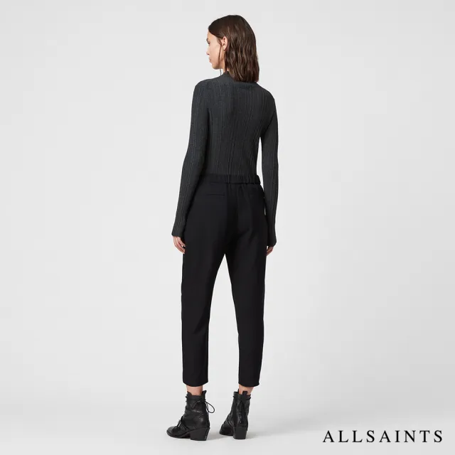 【ALLSAINTS】ALEIDA 俐落打摺修身西裝長褲-黑 WT018P