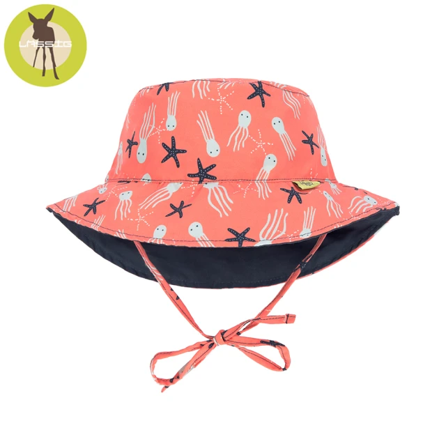 【Lassig】嬰幼兒抗UV海灘遮陽帽-小水母(雙面)