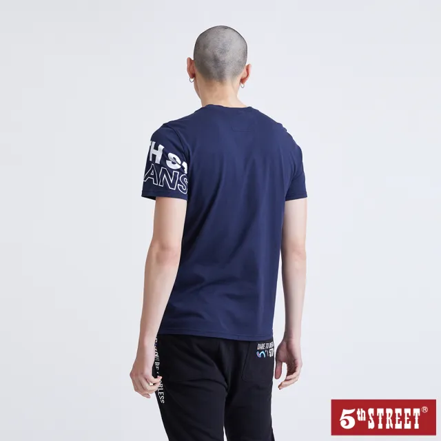 【5th STREET】男美式側貼條短袖T恤-丈青