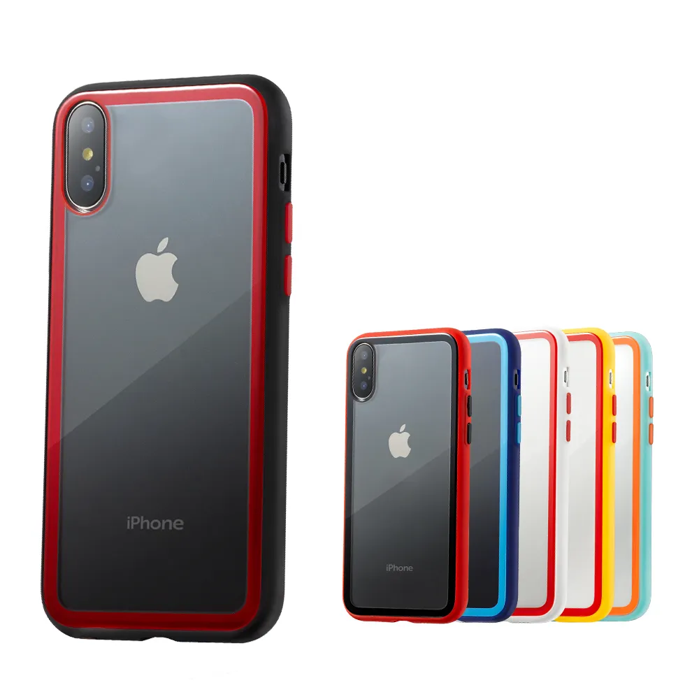 【General】iPhone X 手機殼 iX 保護殼 出挑雙色玻璃手機保護套