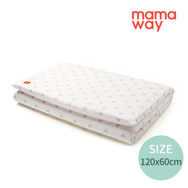 【mamaway 媽媽餵】抗敏防蹣 智慧調溫嬰兒床墊愛心床套組(120*60cm 床墊+床套)