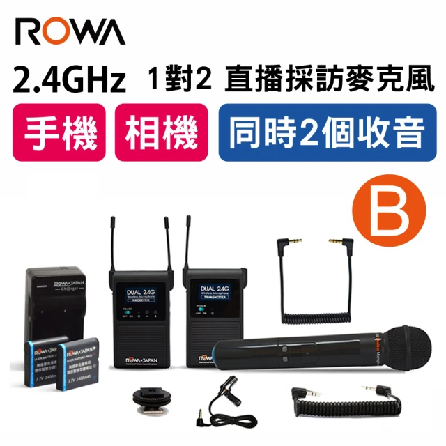 【ROWA 樂華】RW-2401S 1對2無線麥克風-B