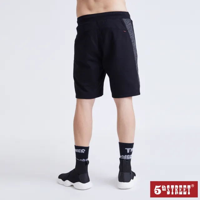 【5th STREET】男裝針織運動短褲-黑色