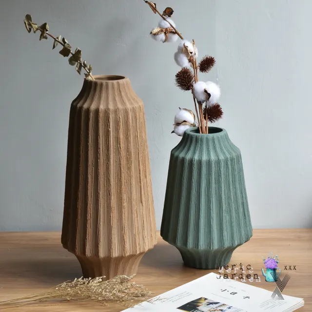 【Meric Garden】現代創意手工拉絲藝術裝飾陶瓷花瓶/花器(L)