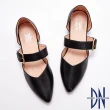 【DN】跟鞋_MIT真皮皮帶扣造型低跟尖頭鞋(黑)