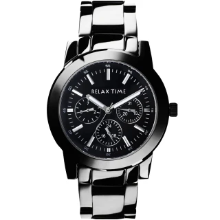 【Relax Time】時尚達人日曆顯示手錶-IP黑/38mm 畢業禮物(R0800-16-09)