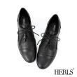 【HERLS】牛津鞋-全真皮側鏤空德比鞋牛津鞋(黑色)
