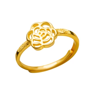 【金品坊】黃金戒指簍空玫瑰 0.57錢±0.03(純金999.9、純金戒指、黃金戒指)