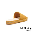 【MODA Luxury】簡約民俗風飛織草編厚底拖鞋(黃)