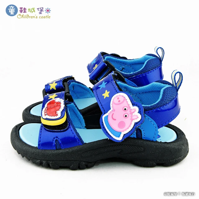 【童鞋城堡】喬治豬 繽紛星星涼鞋 粉紅豬小妹(PG4529-藍)