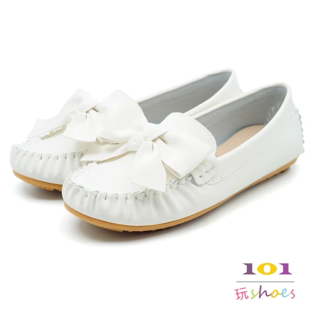 【101 玩Shoes】mit. 大型美結真皮乳膠墊豆豆美鞋(白色.41-44碼.女大尺碼)