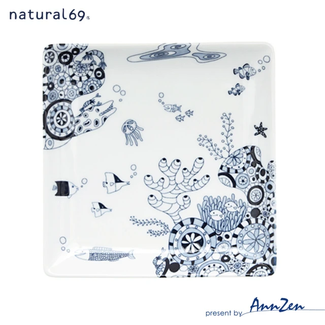 AnnZen 《natural 69》日本波佐見燒 正角皿盤-海裡(日本製 正角陶盤)