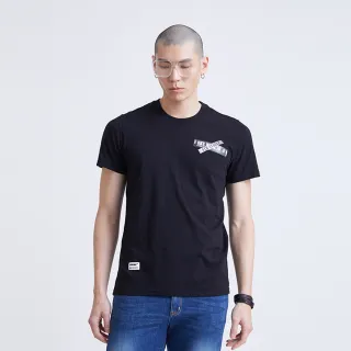 【5th STREET】男裝 短t 短袖 上衣 t恤 TEE logo 棉質 黑色(570846)