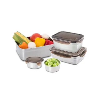 【CookPower 鍋寶】316不鏽鋼保鮮盒首選5入組(EO-BVS2014511050Z2)