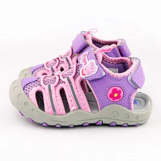 【童鞋城堡】中童 透氣速乾 護趾運動涼鞋 佩佩豬(PG4532-紫)