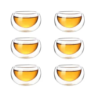 【CS22】耐熱雙層玻璃真空品茶杯-12入組(雙層玻璃杯)