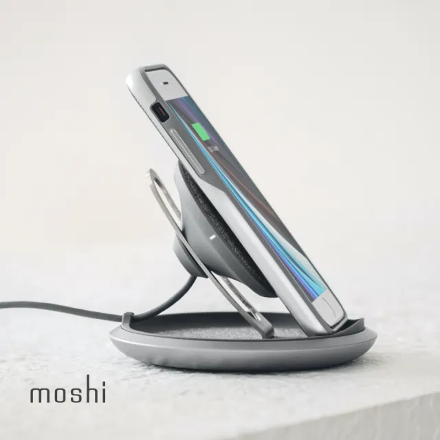 【moshi】Lounge Q 直立可調式無線充電盤(防過熱保護)