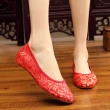 【Taroko】麥芽花刺繡布面平底包頭娃娃鞋(4色可選)