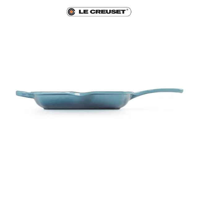 【Le Creuset】琺瑯鑄鐵鍋典藏單耳單柄方鐵烤盤  26cm(水手藍)